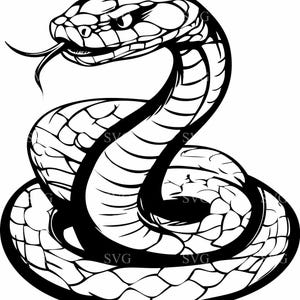 8 opgerolde slang SVG 8 gesneden bestand - Fierce Cobra Silhouette Design - gedurfde dierenkunst voor ambachten