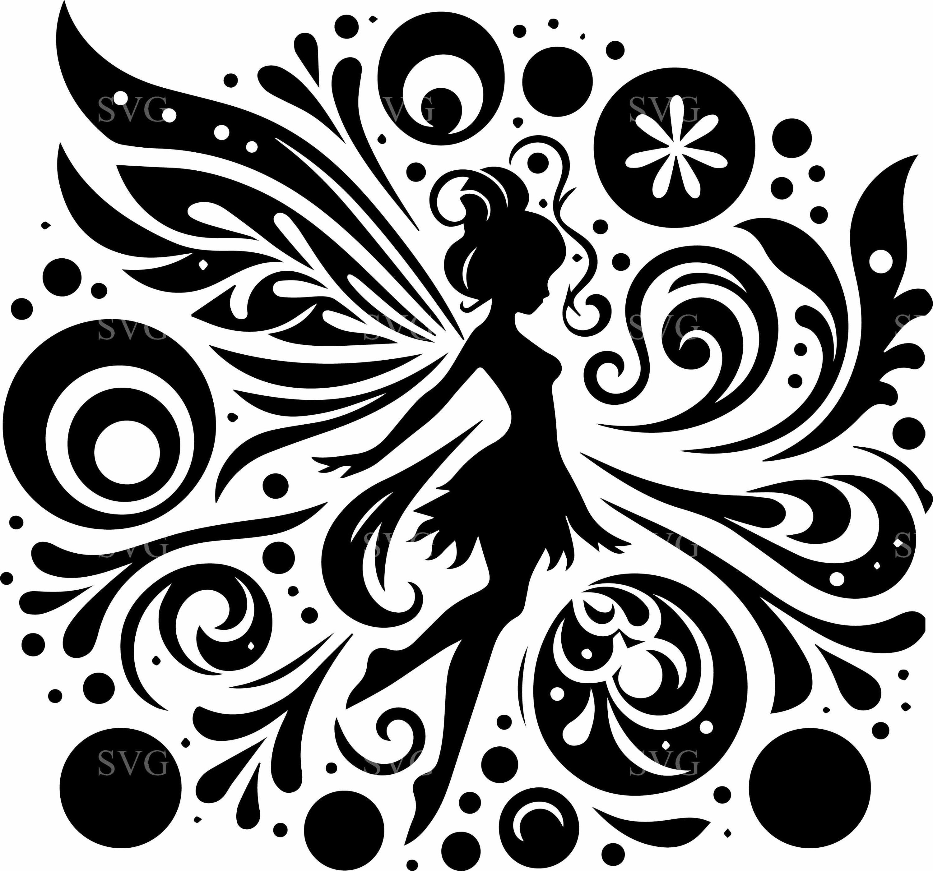 8 Fairy Circle SVG – Magical Fairy Silhouette Cut File for Cricut and ...