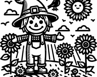 8 Scarecrow SVG, Fall Halloween Clipart (Digital Download)