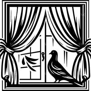 6 Window dove silhouette – 6 Flying bird SVG cut file – Peace decor for cricut crafts, spiritual art, memorial design, religious clipart
