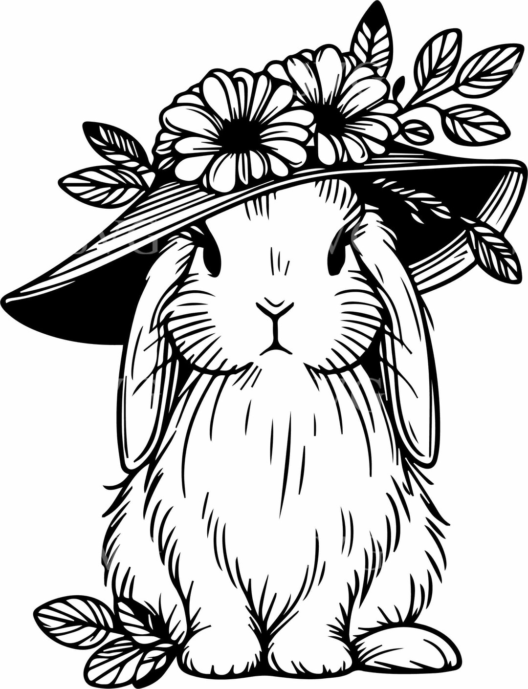 4 Floral Bunny SVG Rabbit Flower Crown Cut File – Spring Animal, Cricut ...