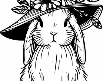 4 Floral Bunny SVG Rabbit Flower Crown Cut File – Spring Animal, Cricut ...