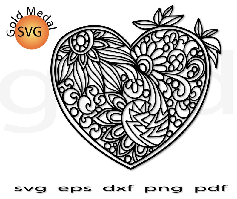 Download Heart svg mandala svg valentine svg intricate svg | Etsy