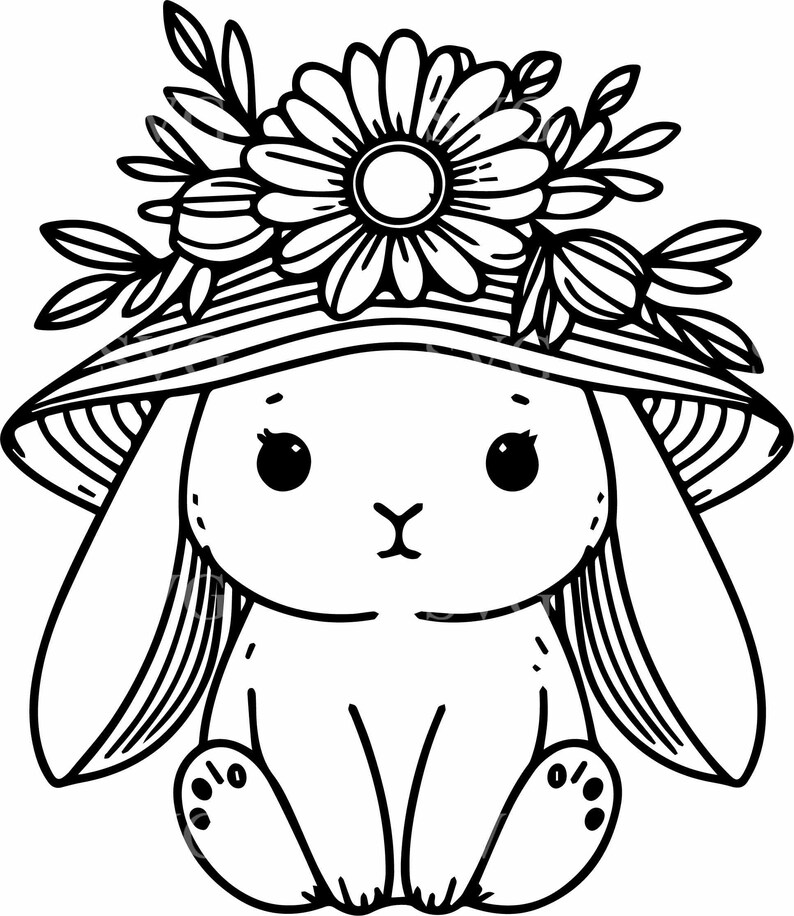 4 Floral Bunny SVG Rabbit Flower Crown Cut File – Spring Animal, Cricut ...