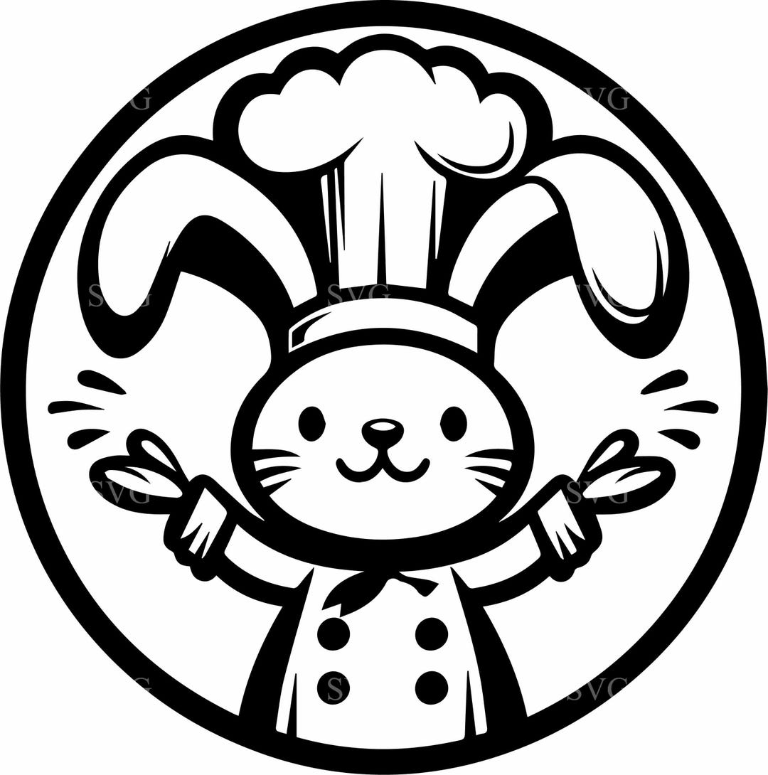 8 Chef Bunny SVG – Kitchen Rabbit Cut File for Cricut, Cooking Craft ...