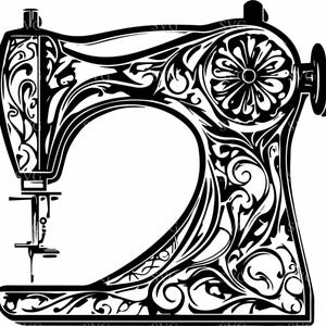 Vintage Nähmaschine SVG 8 Schnittdatei, verziertes Blumenmuster für Handwerker, elegante Schneiderei Silhouette für Cricut