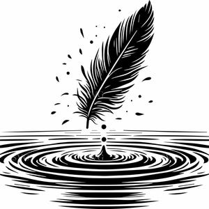 Ondulation de l'eau 7 plumes - Fichier de coupe SVG 7 plumes - Silhouette paisible pour l'artisanat spirituel, la conception de monuments commémoratifs, l'art du tatouage et la décoration cricut