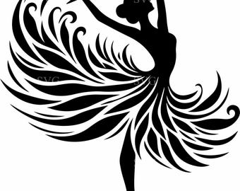 6 Ballerina Dancer SVG, 6 Elegant Dance Silhouette Cut File With Flowing  Dress, Ballet Clipart for Cricut and Laser Crafts
