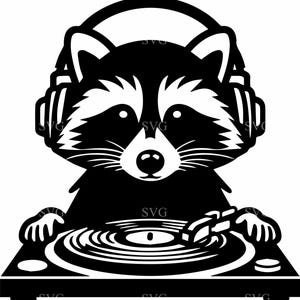 4 DJ wasbeer SVG-4 muziek dier gesneden bestand-leuke clipart voor kindershirts, feestdecor, Cricut vinyl ambachten en sublimatie