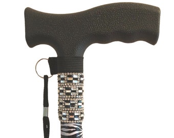 Zebra Rhinestone Walking Cane