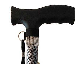 Black Silver Diamond Walking Cane