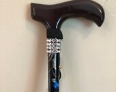 Black Floral Bling Cane