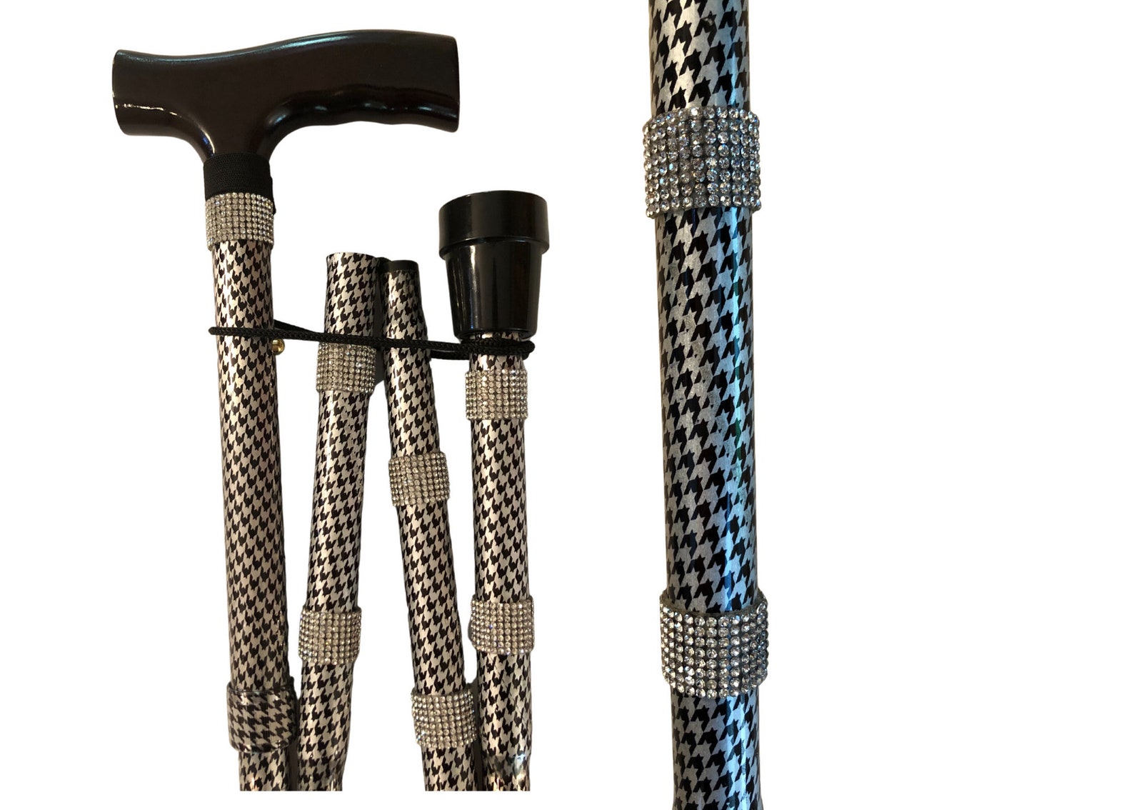 Black and Silver Diamond Bling Walking Cane Etsy