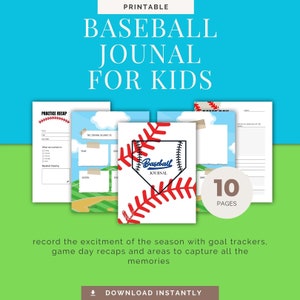 Youth Baseball Journal Little League Planner for Kids Baseball Goal Tracker Game Day Practice Schedule Baseball Gifts for Kids