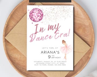 Customizable Princess Ballerina Dance Party Invitation: Girly Milestone Birthday Celebration for Girls