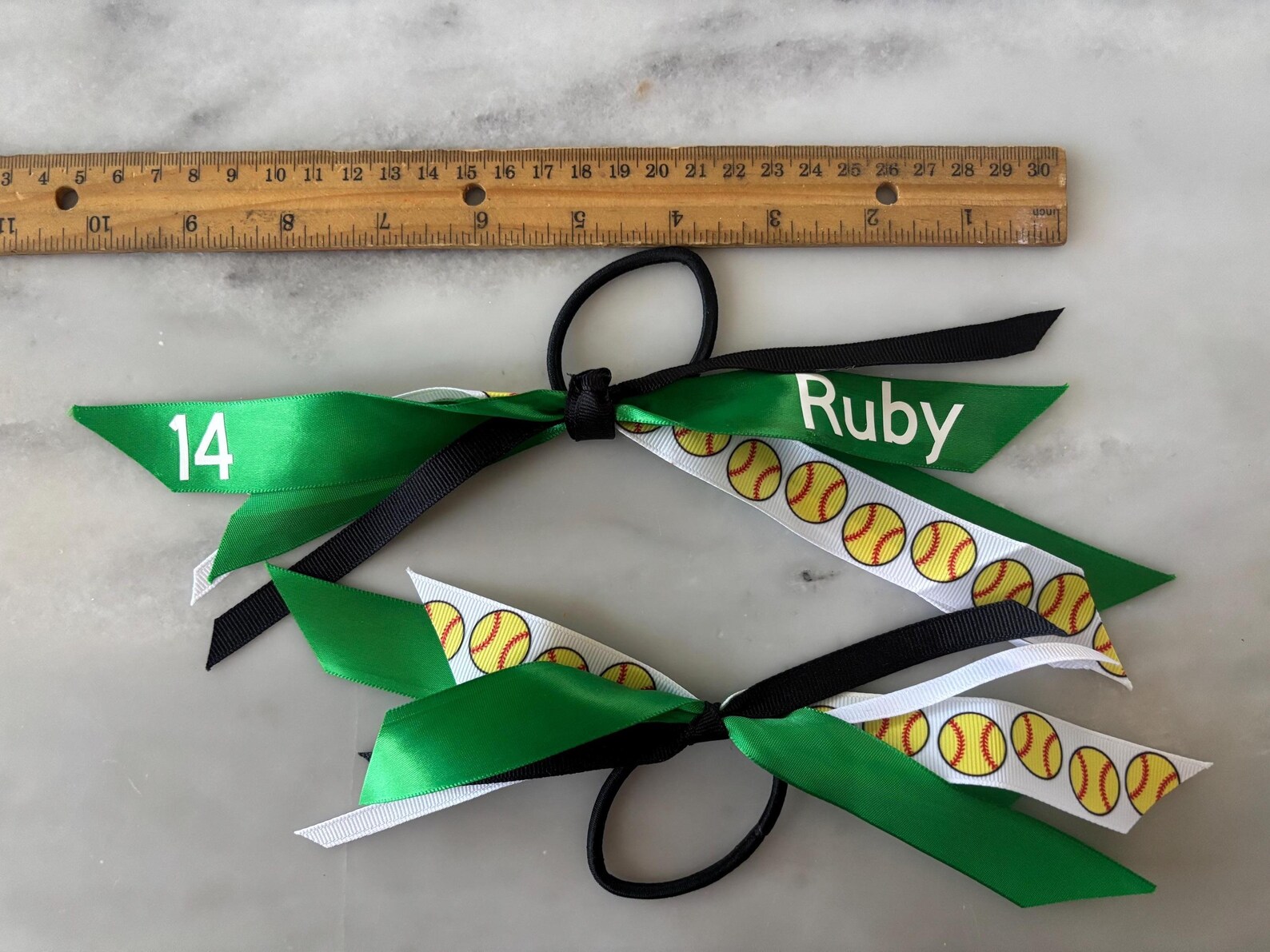 Customizable Softball Team Hair Accessories: Bows, Streamers, Ribbons ...