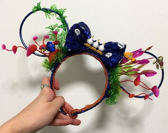 Finding Nemo | Finding Dory | Disney Hairband | Disney Headband | Pixar Character Mickey Mouse Ears with Nemo, Dory, Squirt, Seagulls