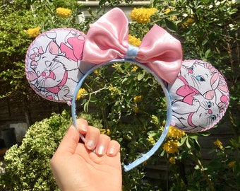 Aristocats Marie Pink Blue Disney Mickey Mouse Ears Classic 90s Disney Movie