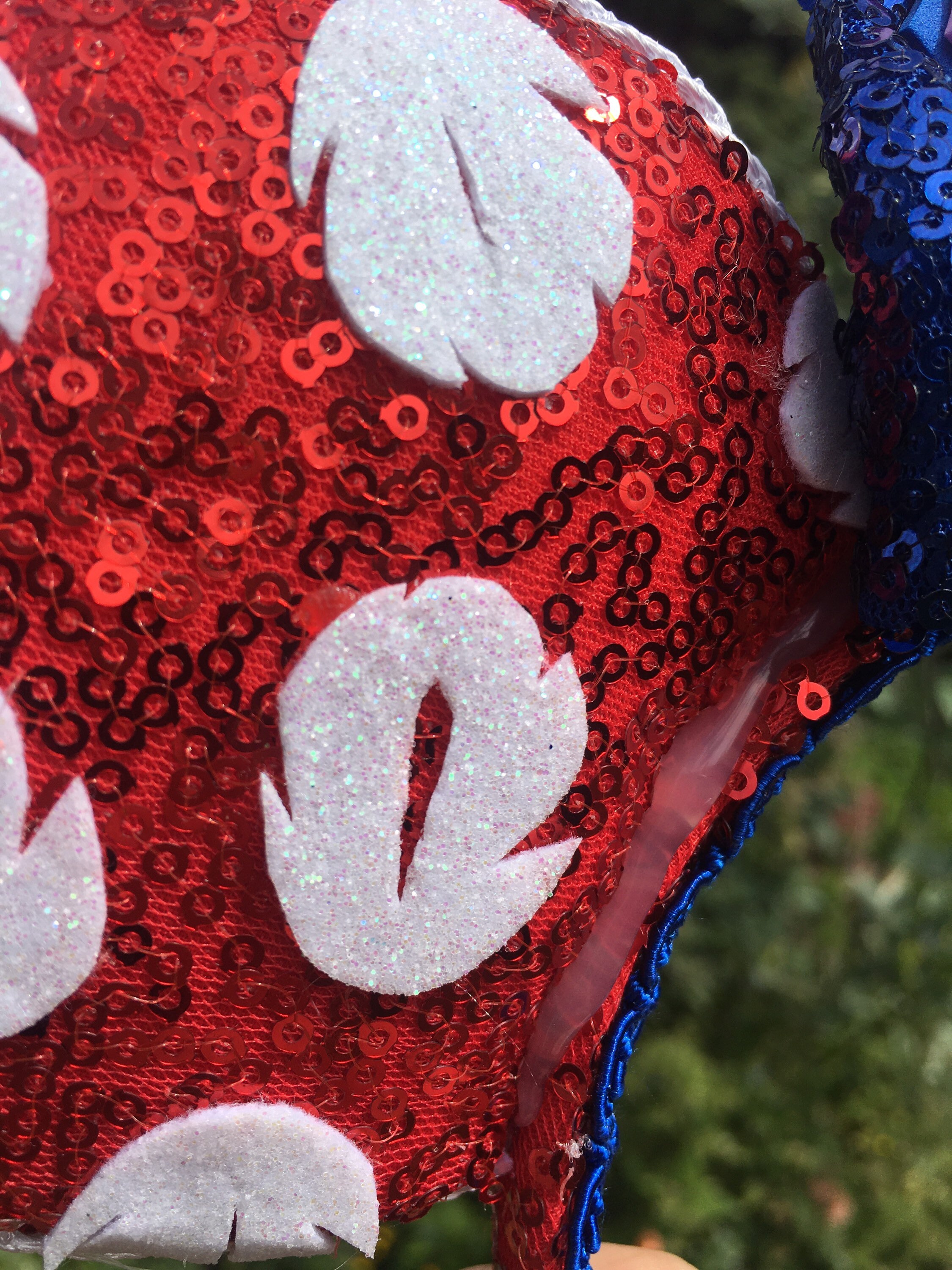 CLGIFT Disney Minnie Maus Ohren Kopfband – Handgefertigt, Mit Pailletten, In Verschiedenen Farben Wie Rot-gold & Regenbogen-Glitzer
