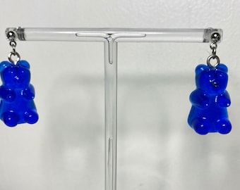 Gummy Bear Earrings - Haribo Sweets - Gifts for her - Unusual Jewellery- Unique - Clip on earrings - Blue - Green - Red - Yellow - Orange