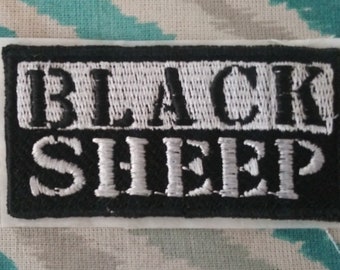 Black Sheep  3.5" by 1.57" Iron on or Sew on Patch Applique for Jackets, Coats, Bags, Backpacks, Hats, and more