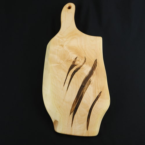 Live Edge Spalted/Ambrosia Maple Charcuterie shops Board, Cheese Tray, Serving Board, Charcuterie, With Handles, Wooden Charcuterie, Wood Tray
