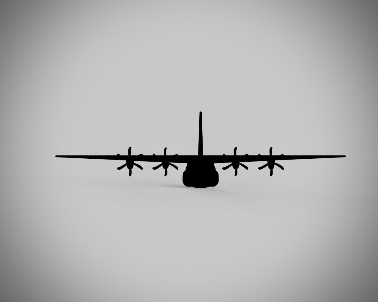C-130 ポスター Jet-Black-C-130-Rear-View-