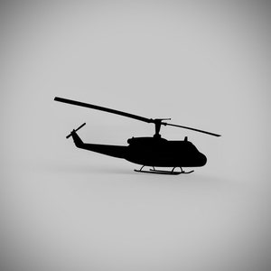 UH-1 Huey Helicopter Steel Wandkunst 60 cm