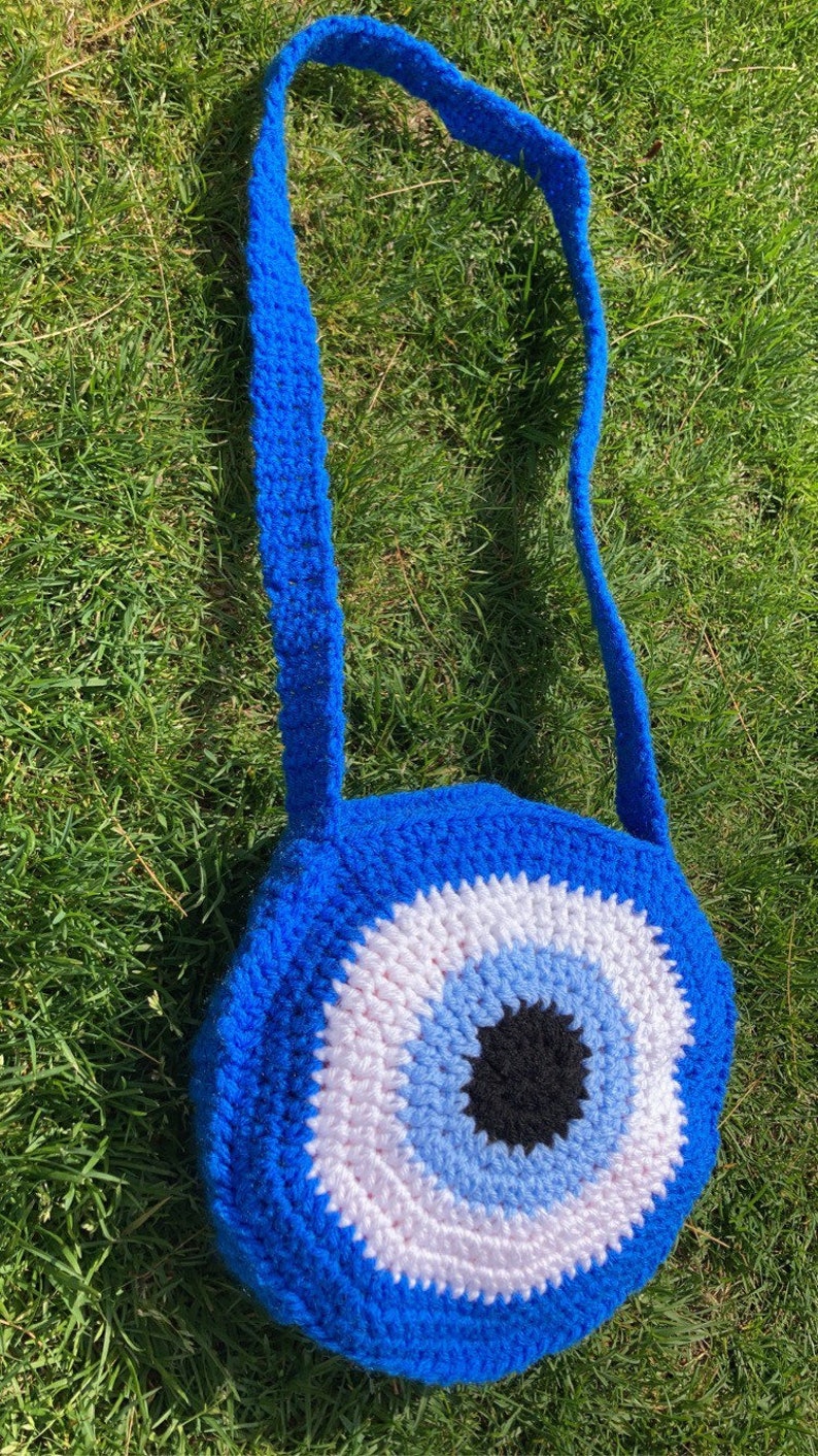 Crochet Evil Eye Bag Made to Order Etsy