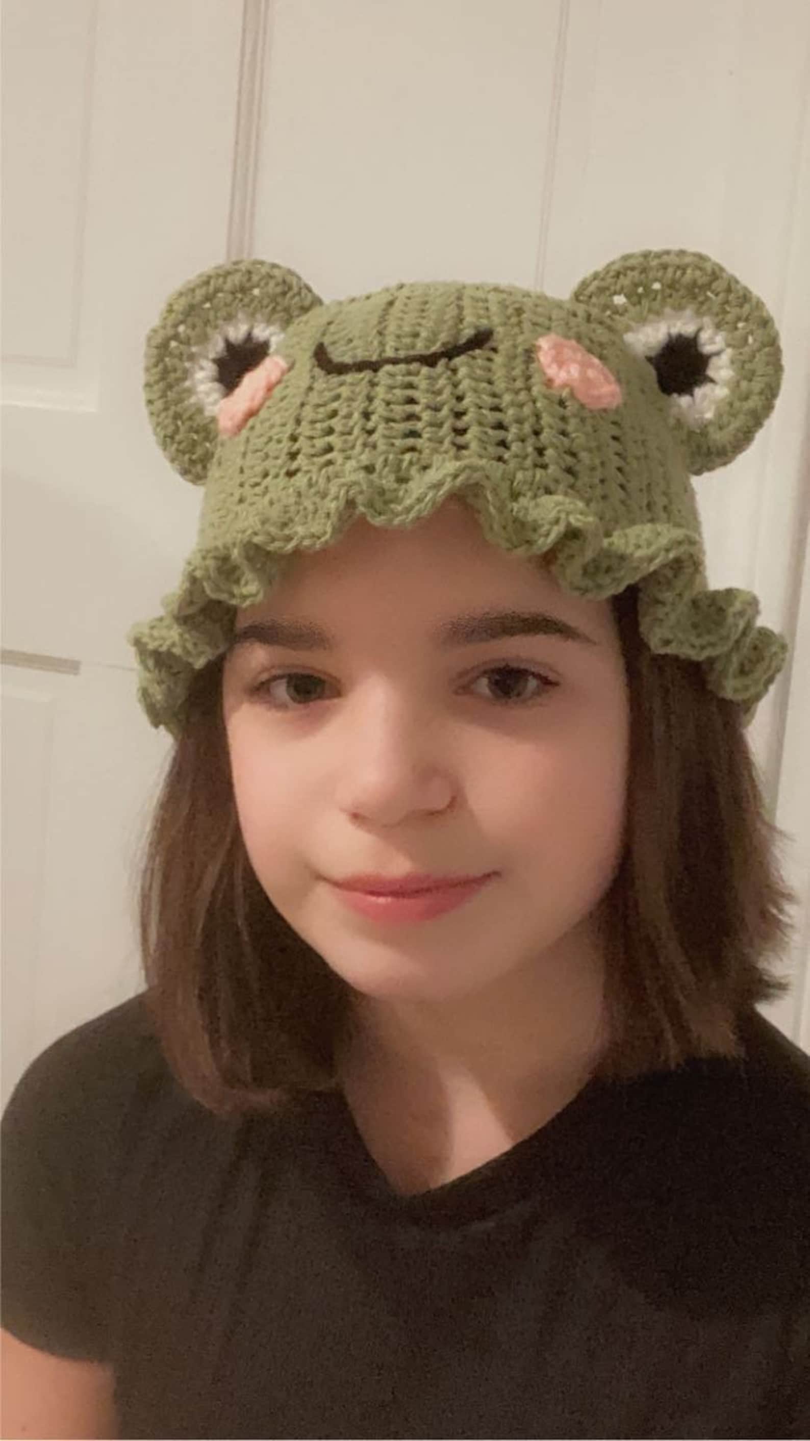 Crochet frog bucket hat made to order Etsy