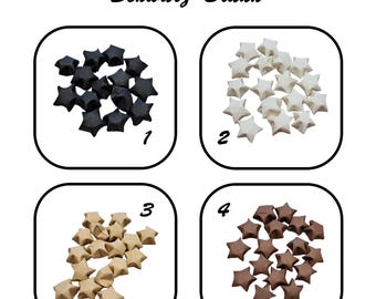 Origami Glückssterne Schwarz-Braun 50 Stück – Handgefaltete Lucky Stars aus Papier –  als Tischdeko, Geschenk oder Weihnachtsdeko