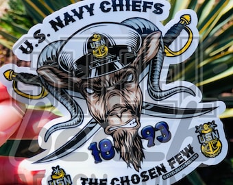 Navy Chief Sticker - Goat Locker Decal - Navy Chief Navy Pride