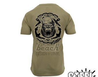 Boatswain&#39;s Mate T-shirt  - Coyote Brown Military Uniform Shirt - Deck Ape BM Veteran