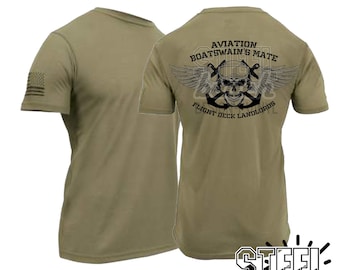 Aviation Boatswain&#39;s Mate T-shirt - Coyote Brown Military Uniform Shirt - Flightdeck Landlords Veteran AB ABH ABE