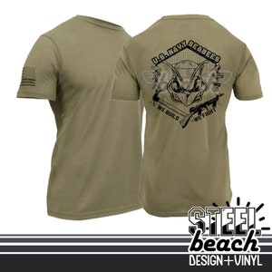 Seabee T-shirt - Coyote Brown Military Uniform Shirt - Construction Battalion CB Veteran