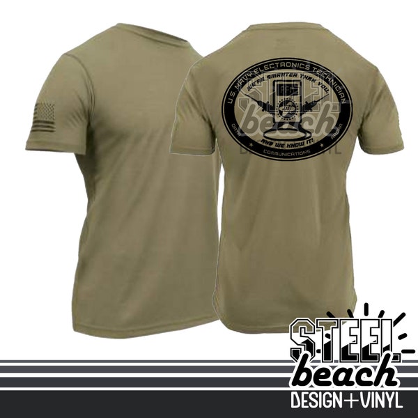 Navy ET T-shirt  - Coyote Brown Military Uniform Shirt - Electronics Technician