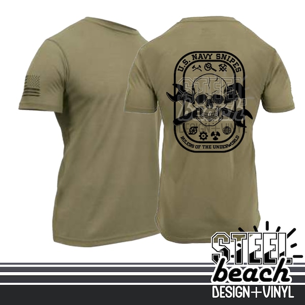 Navy SNIPE T-shirt  - Coyote Brown Military Uniform Shirt - Navy Engineering