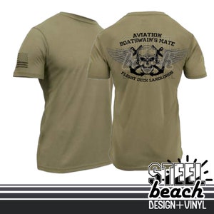 Aviation Boatswain&#39;s Mate T-shirt - Coyote Brown Military Uniform Shirt - Flightdeck Landlords Veteran AB ABH ABE