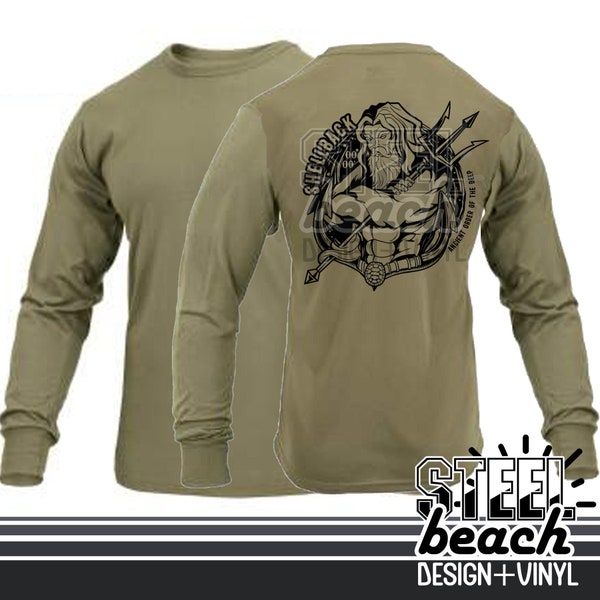 Navy Shellback - Coyote Brown Military Long Sleeve Shirt - Ancient Order of the Deep