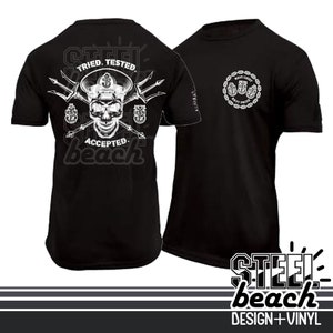 Chief CPO Skull Athletic Fit DriFit Top - CPO Mess Military Veteran - Black