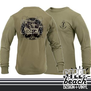 Militair shirt elektronische oorlogsvoering - coyotebruin militair shirt met lange mouwen - marineblauw CT EW