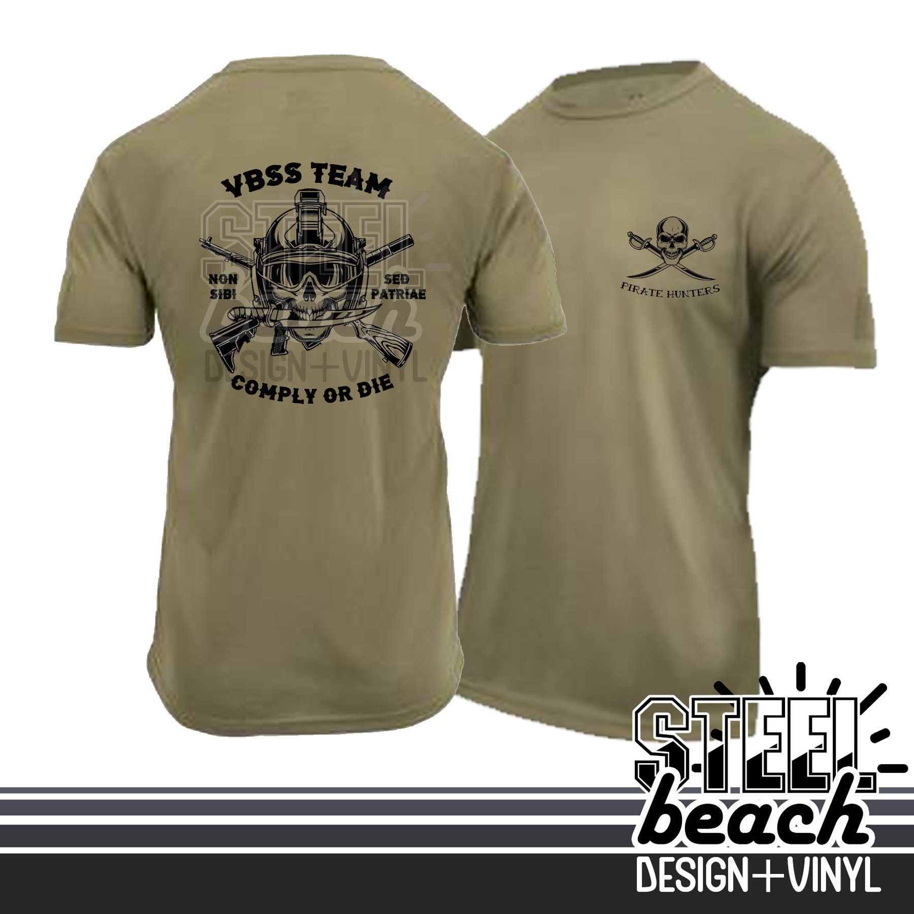 Navy VBSS Team Pirate Hunters Coyote Brown Military Uniform Shirt