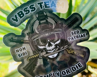 VBSS TEAM Sticker - Navy Decal - Non Sibi Sed Patriae