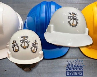 CPO Anchor Sticker - Hard Hat Decal - Military Heritage Anchor E7 E8 E9