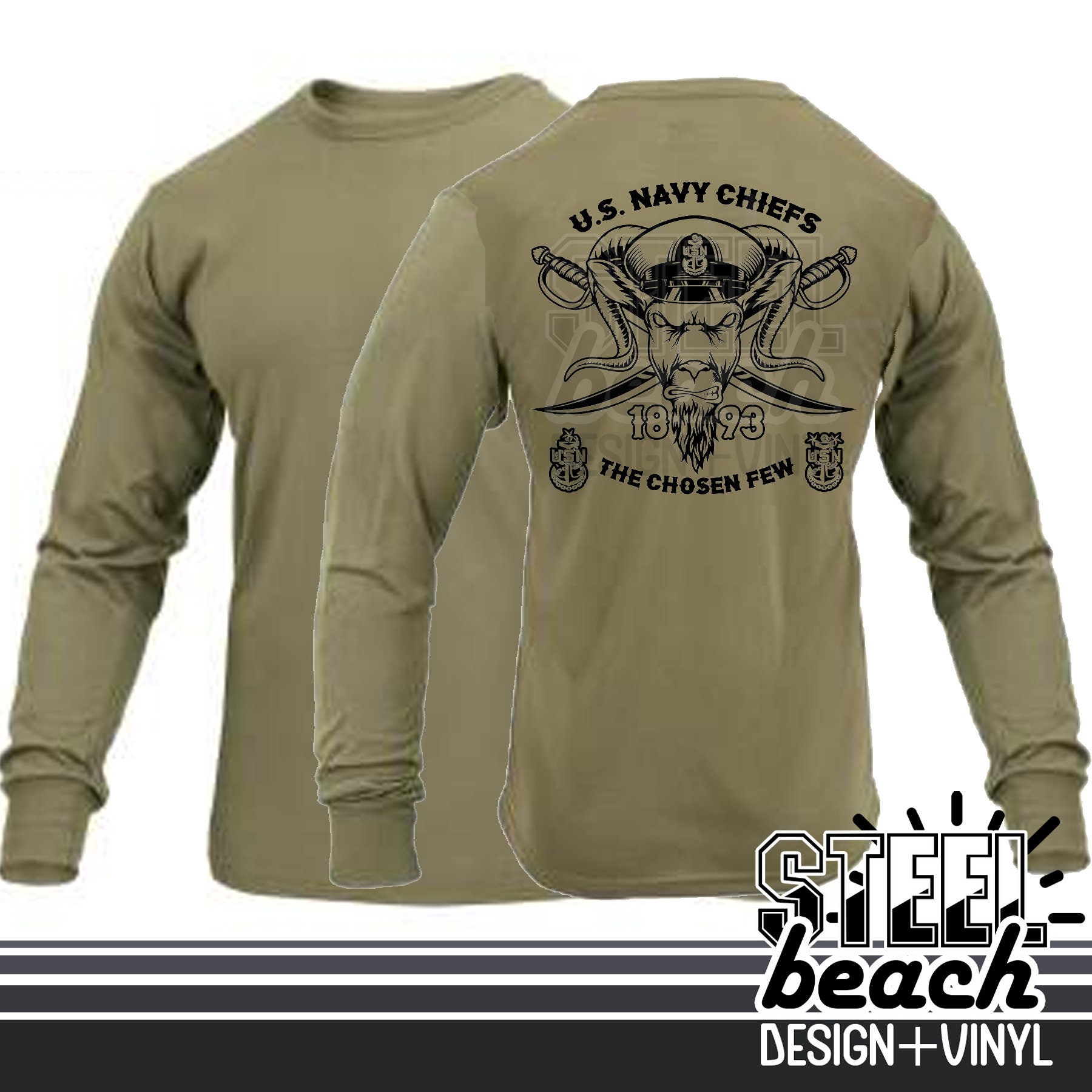 Navy Chief Coyote Brown Military Long Sleeve Shirt Goat Etsy