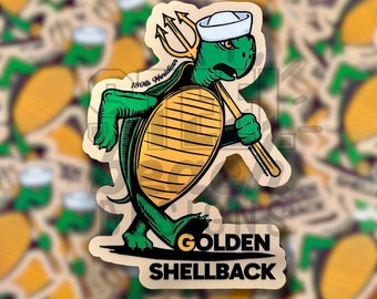 Adesivo Golden Shellback - Decalcomania militare - 180° Meridiano