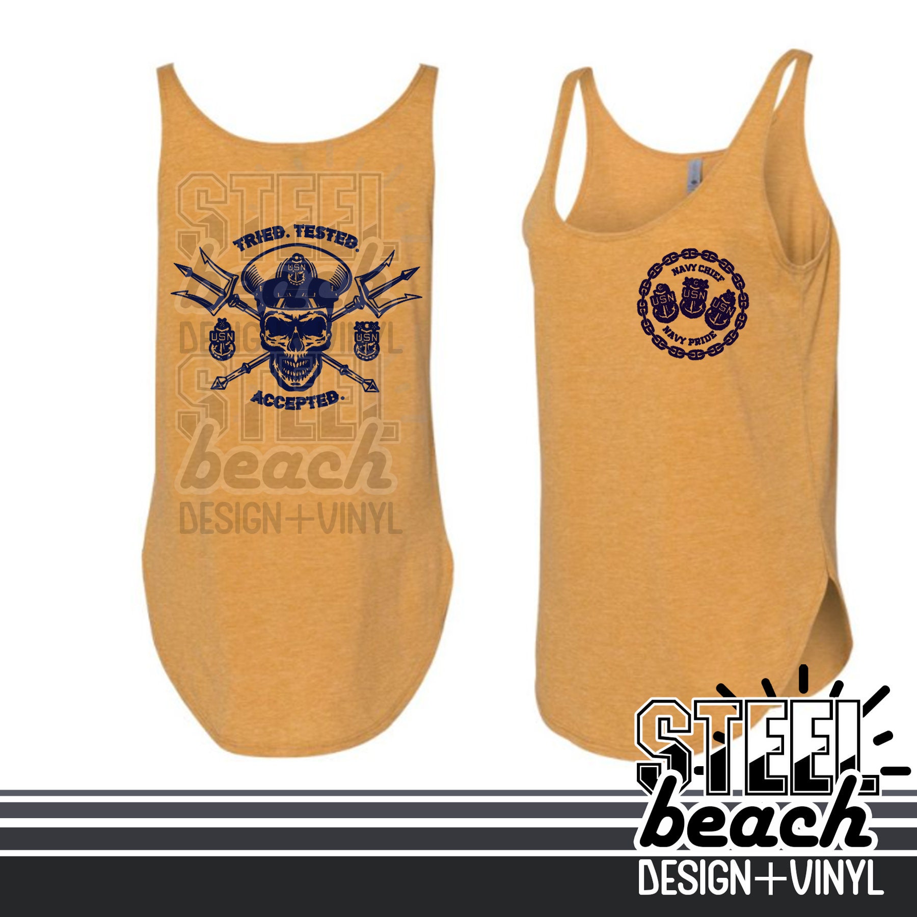 Navy Chief Skull Tank Top Women's Shirt 