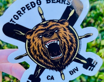 Torpedo Bears Sticker - Navy Sonar Decal