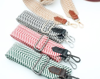 Correa de cámara tejida a mano, correa de bolso de algodón ajustable