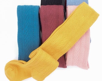 Calcetines de lana coloridos por encima de la rodilla, calcetines de lana de oveja para mujer, calcetines orgánicos acogedores para exterior e interior, accesorio cálido para el invierno, calcetines de punto para la cama.